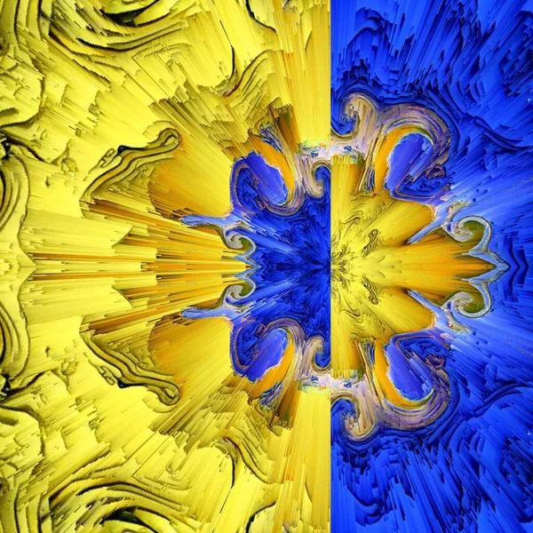 Матісс Надихнув Блакитний Папір Геометричні Форми Візерунки Жовтим Представляють Поля — стокове фото