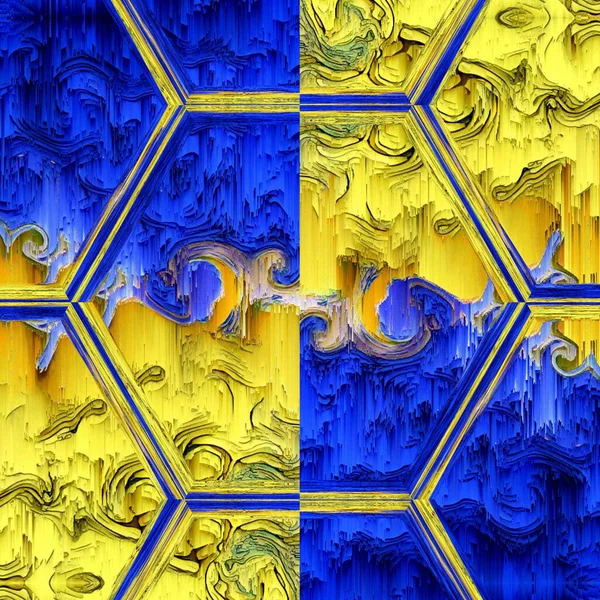 Matisse Inspirado Formas Geométricas Papel Azul Patrones Con Amarillo Que — Foto de Stock