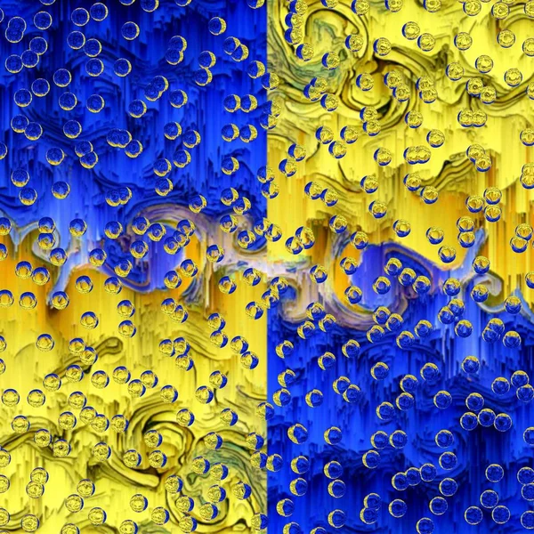 Matisse Ihlette Kék Papír Geometriai Formák Minták Sárga Ábrázolja Mezőket — Stock Fotó