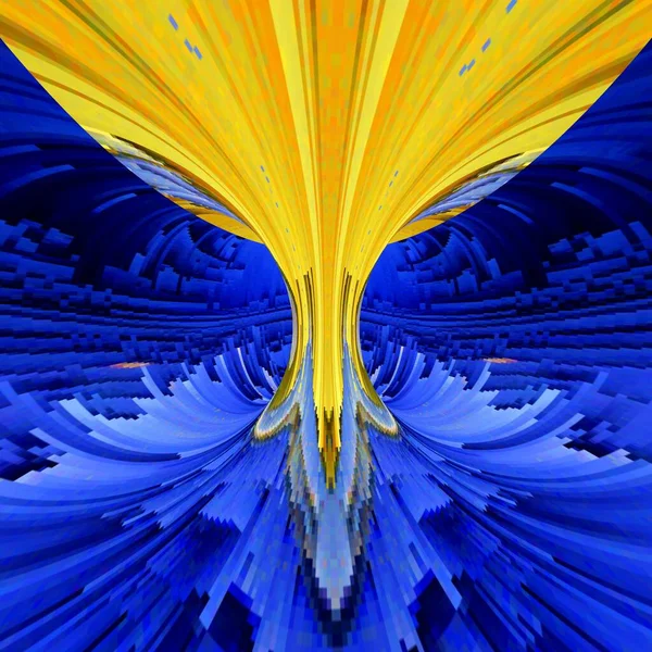 Matisse Geïnspireerd Blauw Papier Geometrische Vormen Patronen Met Geel Vertegenwoordigt — Stockfoto