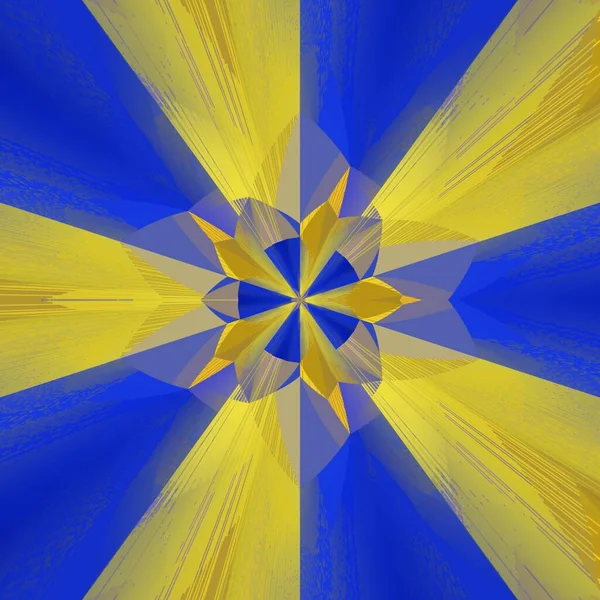 Matisse Terinspirasi Kertas Biru Bentuk Geometris Dan Pola Dengan Kuning — Stok Foto