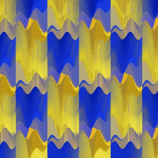 Matisse Inspired Blue Paper Geometric Shapes Patterns Yellow Representing Fields — Stock Photo, Image