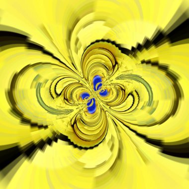 Matisse mavi kağıt geometrik şekiller ve desenlere ilham verdi ve sarı desenler hasat zamanı mısır tarlalarını temsil ediyor. Bulutsuz mavi gökyüzü ve kasırga stili tasarım.