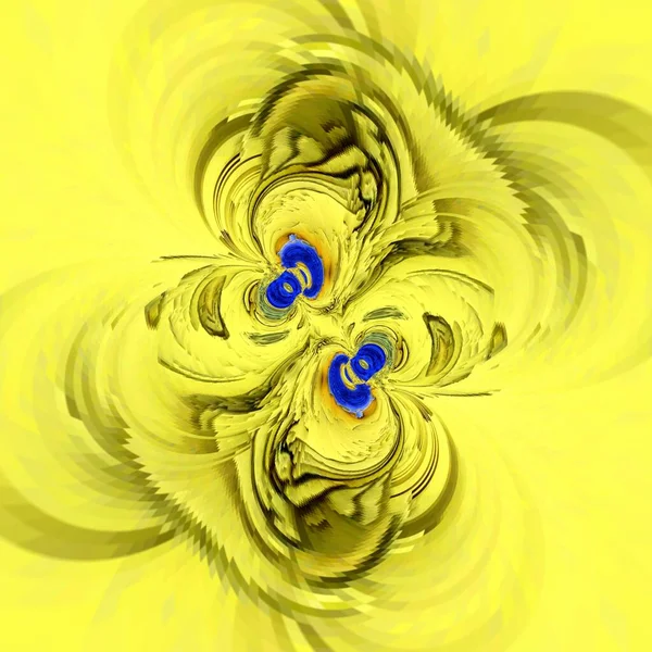 马蒂斯激发了蓝皮书的几何形状和图案 黄色代表收获时的玉米地 蓝天万里无云 设计成旋风风格 — 图库照片