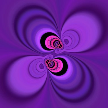 Siyah zemin üzerinde doğrusal çizgili pembe ve morun tonları. Su görüntüsüne yansıyan kırmızı güneş, karmaşık siklon tarzı desenlere ve tasarımlara dönüşür.