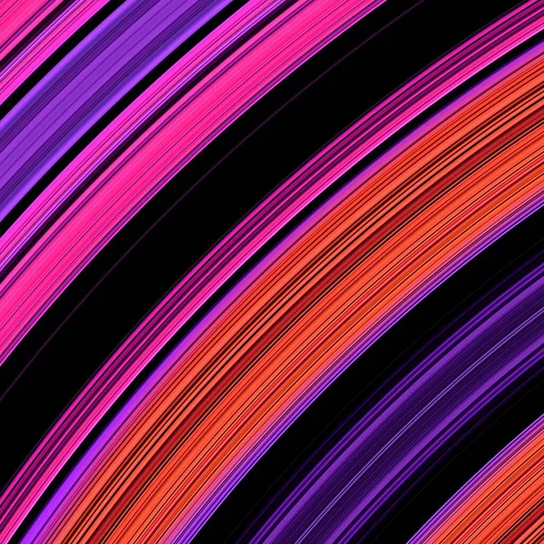 黒を基調とした線状の縞模様のピンクと紫の色合いで 水に赤い太陽が反射しています 反射によって変換されたこの画像は複雑なパターンやデザインに — ストック写真