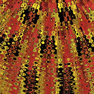 Parlak turuncu dokulu bir duvara karşı biçimlendirilmiş ayçiçeği tasarımı kare biçiminde birçok şekil ve dalgalanma etkisi deseni