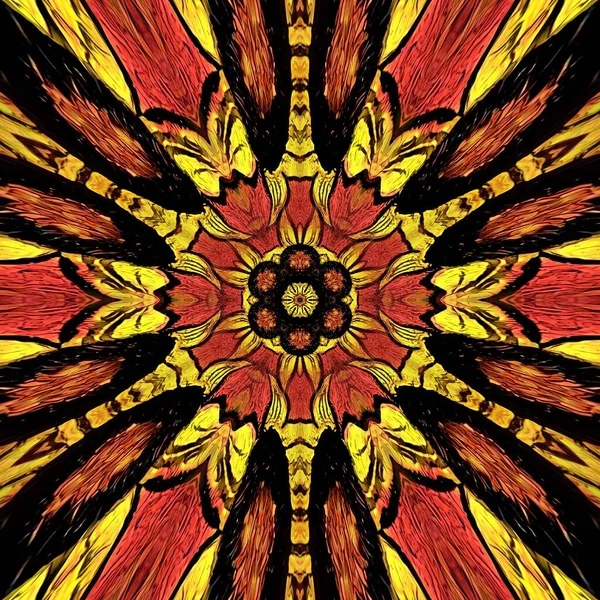 Design Stilizat Floarea Soarelui Împotriva Unui Perete Portocaliu Strălucitor Texturat — Fotografie, imagine de stoc