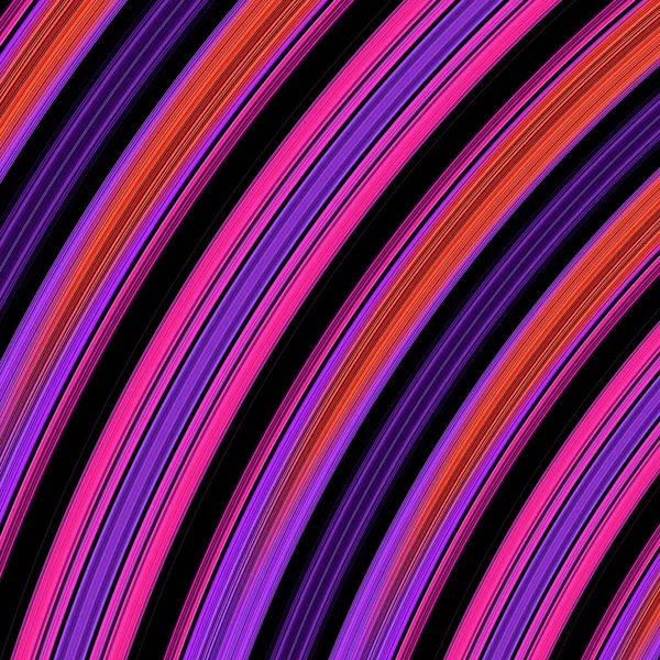 黒を基調とした線状の縞模様のピンクと紫の色合いで 水に赤い太陽が反射しています この画像は 反射によって複雑な同心円状の土星リング型パターンとデザインに変換されます — ストック写真