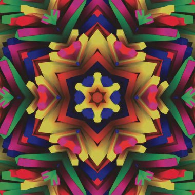 Birincil renk çubuklar fotoğraflandı ve disko ışığı efektleri için kullanıldı. Bu birçok altıgen çiçek desenine dönüştü. Şekiller ve tasarımlar.