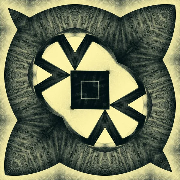 Монохроматичне Абстрактне Мистецтво Відтінках Сірого Заплутаного Футуристичного Геометричного Візерунка Дизайну — стокове фото