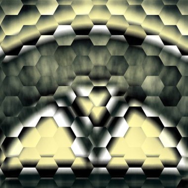 Gri, karmaşık, fütüristik geometrik desenlerin ve tasarımların gölgelerinde tek renkli soyut sanat