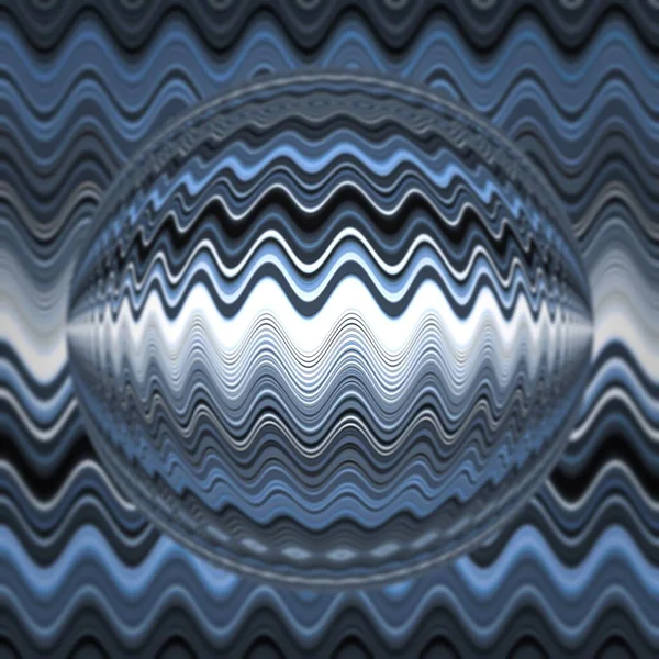 Odcienie Niebieskiego Szarego Liniowego Wzoru Przekształconego Falowym Efektem Futurystyczne Kształty — Zdjęcie stockowe