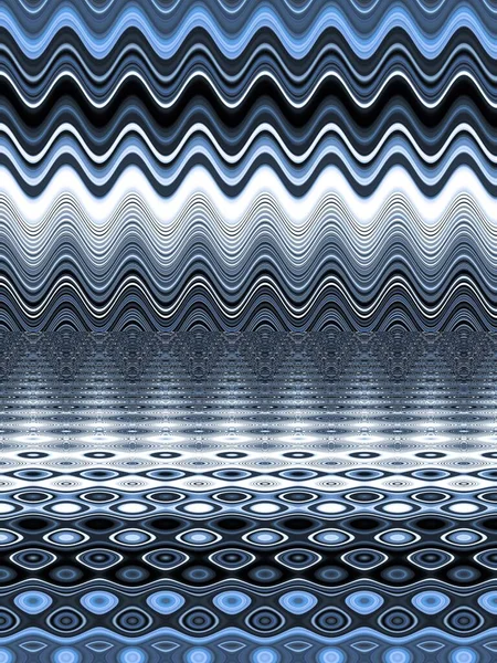 Shades Blue Grey Linear Pattern Transformed Wavy Effect Futuristic Shapes — Stock Photo, Image