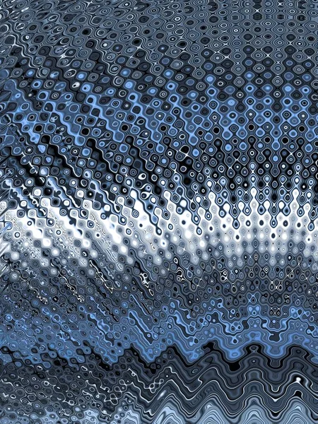 Odstíny Modré Šedé Lineárním Vzoru Transformované Vlnitým Efektem Futuristických Tvarů — Stock fotografie