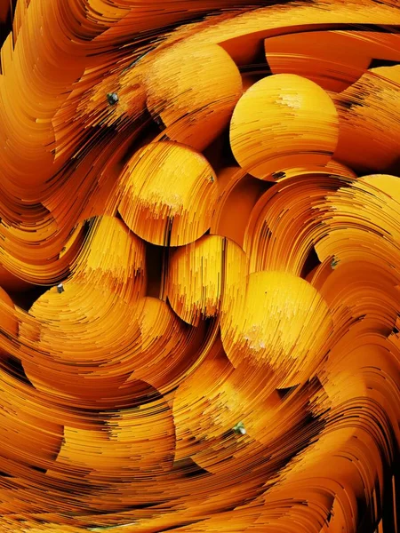 Yerel pazardaki birçok portakalın fotoğraflı görüntüsü şekil ve tasarımlara dönüştürüldü