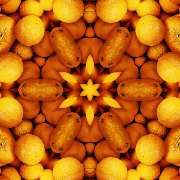 当地市场上许多橙子转变为图案形状和图案的摄影图像 — 图库照片