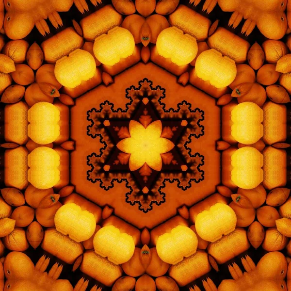 Photographic Image Many Oranges Local Market Transformed Patterns Shapes Designs — Stock Photo, Image