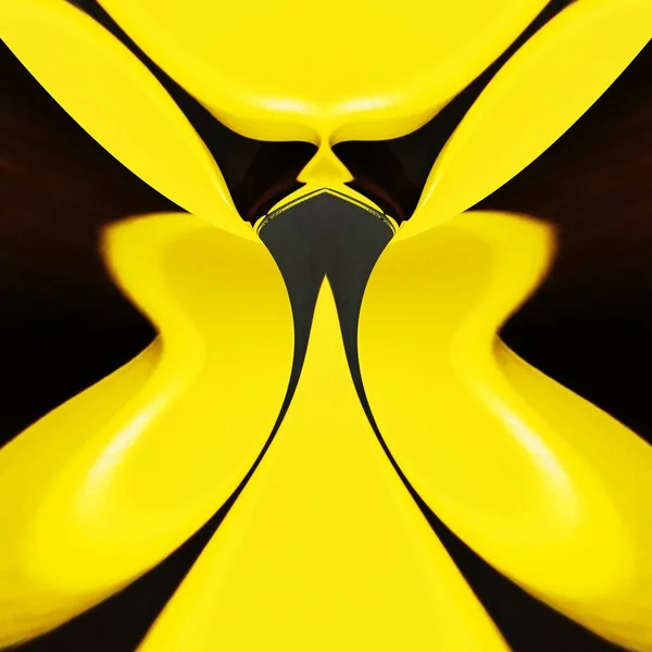 Par Espejo Imagen Dos Brillantes Tablas Forma Curva Brillante Amarillo —  Fotos de Stock