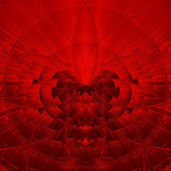 Dalia Roșie Strălucitoare Înflorește Fundal Negru Fantezie Florală Forme Geometrice — Fotografie, imagine de stoc