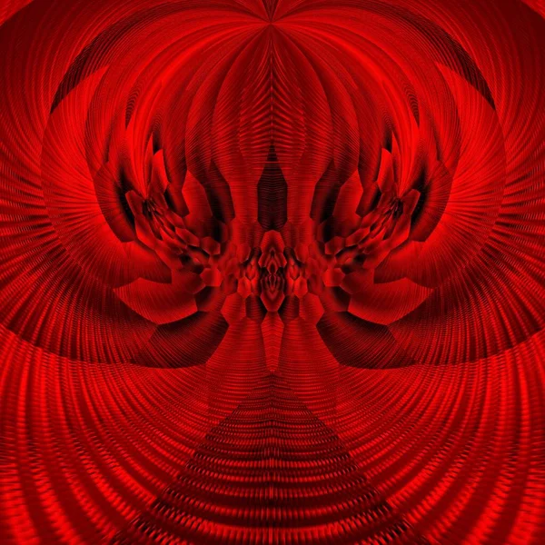 Dalia Roșie Strălucitoare Înflorește Fundal Negru Fantezie Florală Forme Geometrice — Fotografie, imagine de stoc