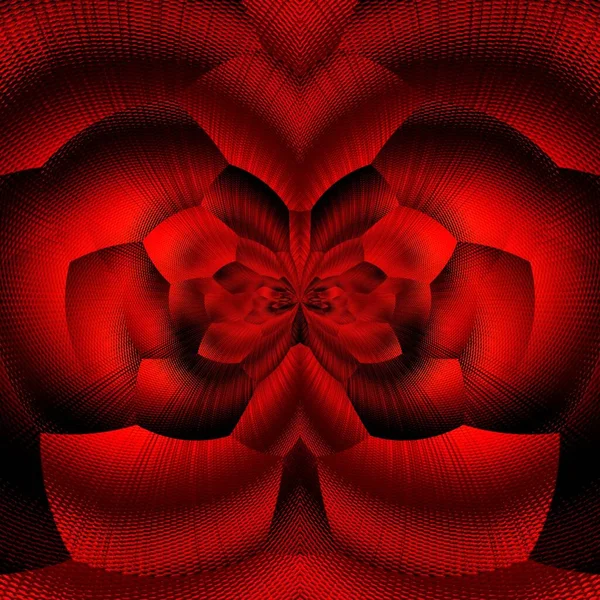 Flor Dália Vermelho Brilhante Fundo Preto Como Fantasia Floral Intrincadas — Fotografia de Stock