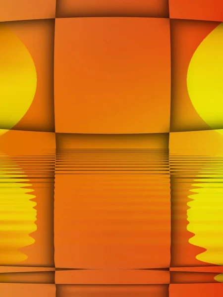 Projekt Siatki Fal Odcieniach Żółtego Złota Pomarańczowego Światła Przekształcony Abstrakcyjne — Zdjęcie stockowe