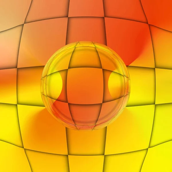 Wellenraster Design Gelbgoldtönen Und Orangefarbenem Licht Verwandelt Abstrakte Muster Und — Stockfoto