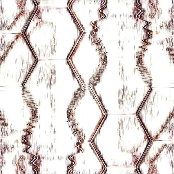 Detailed Outline Patterns Designs Based Hexagonal Mosaic Ripple Effect Water — Stock Photo, Image