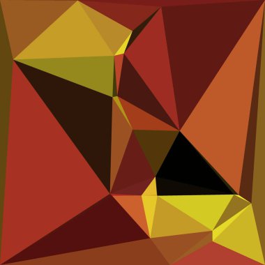 Kırmızı turuncu sarı çizgisel çizgilerin gölgeleri kübist nirengi detay azaltma tarzında birçok karmaşık minimalist desenlere dönüştürülmüştür.