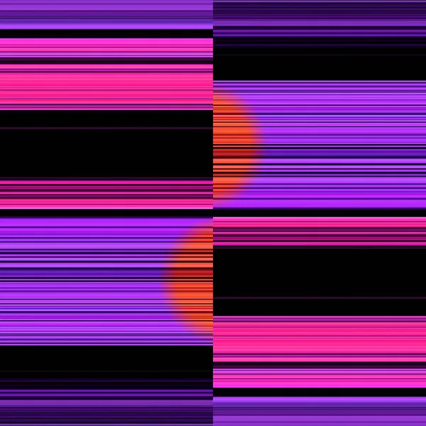 在黑色背景上呈线性条纹状的粉红色和紫色阴影 红色的太阳反射在水的图像中 通过反射转化为复杂的旋风样式和设计 — 图库照片