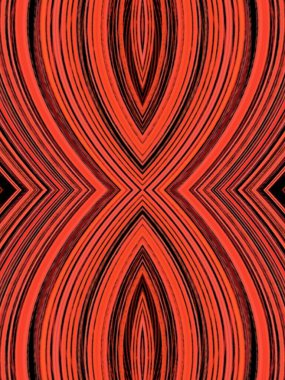 Kırmızı turuncu sarı çizgisel çizgilerin gölgeleri birçok karmaşık eğri desenine dönüşür.