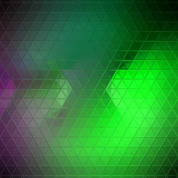 纤细模糊的霓虹灯绿色极光图案和三角形马赛克形状 — 图库照片
