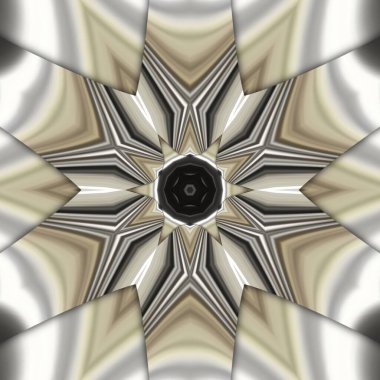 Gümüş grisinin parlak metalik yansıtıcı tonlarında monokromatik soyut sanat gelecekteki karmaşık geometrik desenler ve tasarımlar