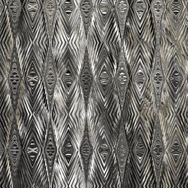 Gümüş grisinin parlak metalik yansıtıcı tonlarında monokromatik soyut sanat gelecekteki karmaşık geometrik desenler ve tasarımlar