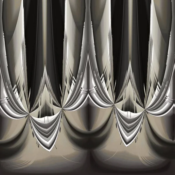 Monochromatic Abstract Art Shiny Metallic Reflective Shades Silver Grey Intricate — Stock Photo, Image