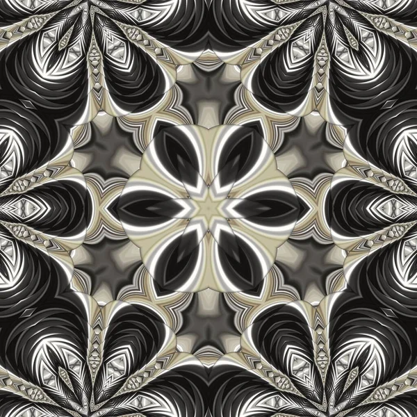 Monochromatic Abstract Art Shiny Metallic Reflective Shades Silver Grey Intricate — Stock Photo, Image