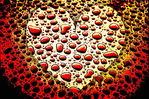 Photography Distinct Rain Drops Strong Red Light Being Transformed Multiple — Stock Photo, Image