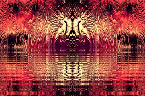Оттенки Красного Узорчатого Стекла Сконструированного Виде Простой Волны Современные Абстрактные — стоковое фото