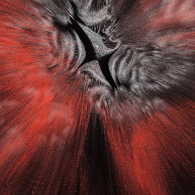 Kırmızı arkaplandaki karmaşık Julia tipi fraktala dayalı soyut resimler kalıplar ve tasarımlar