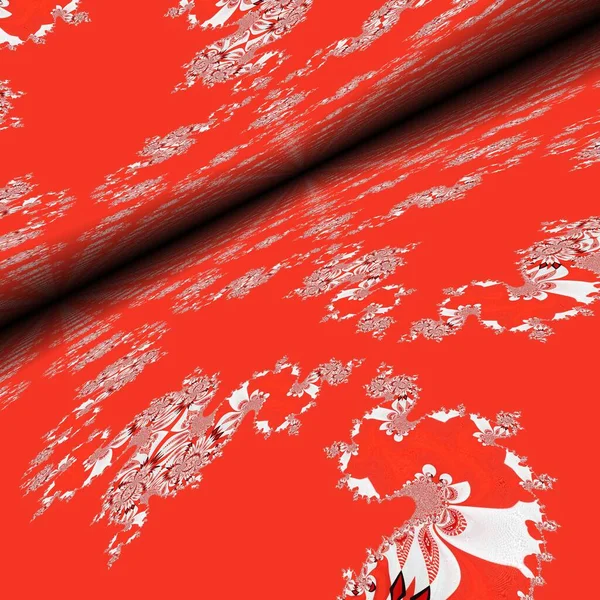 Imagens Abstratas Com Base Intrincado Tipo Julia Fractal Fundo Vermelho — Fotografia de Stock