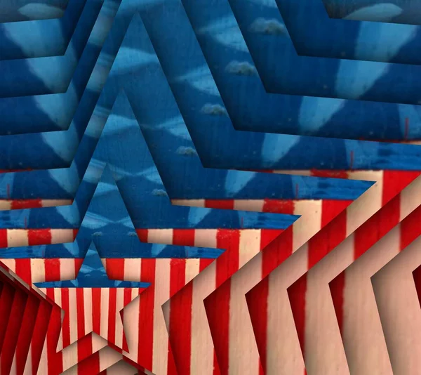 Зірки Смуги Синій Червоний Білий Геометричний Повторюваний Візерунок Складний Дизайн — стокове фото