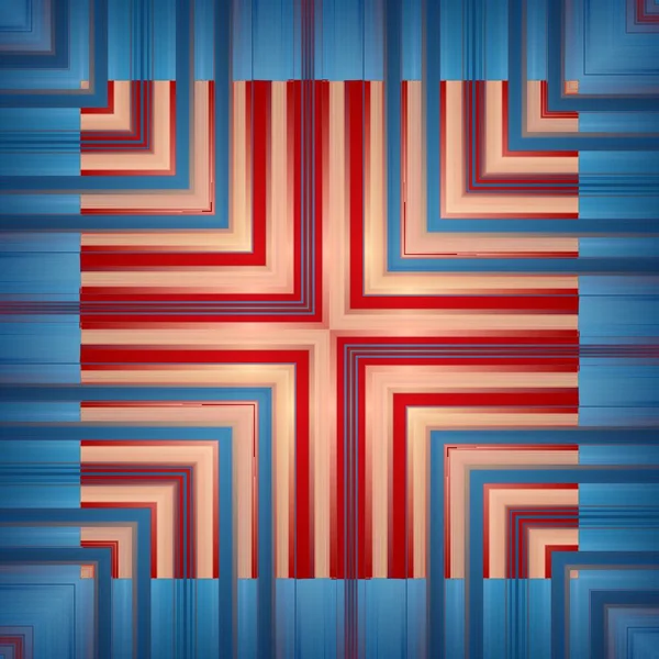 Sterne Und Streifen Blau Rot Weiß Geometrisch Wiederholtes Muster Und — Stockfoto
