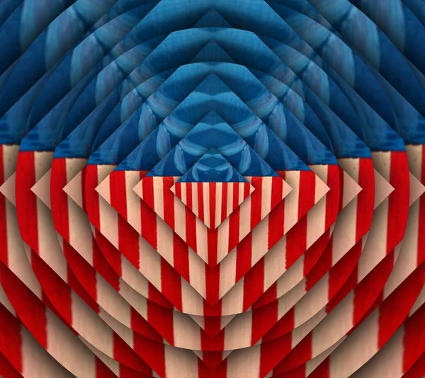 Stars Stripes Blue Red White Geometric Repeating Pattern Intricate Design — Stock Photo, Image