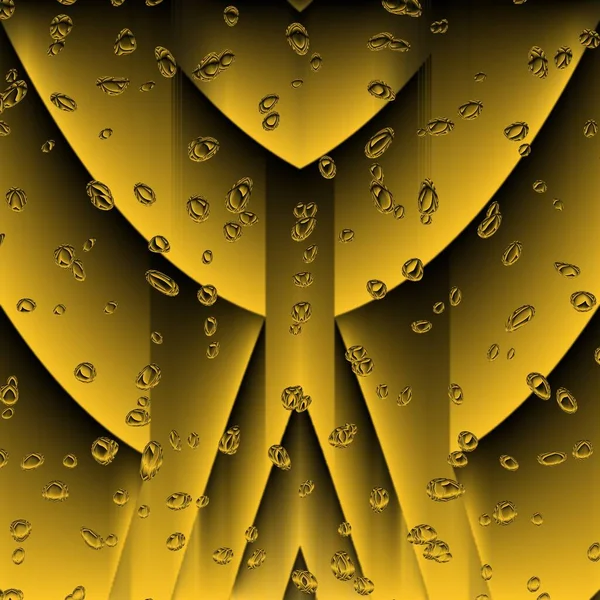 Leuchtend Gelbe Goldmuster Auf Schwarzem Hintergrund Erzeugen Viele Komplizierte Formen — Stockfoto