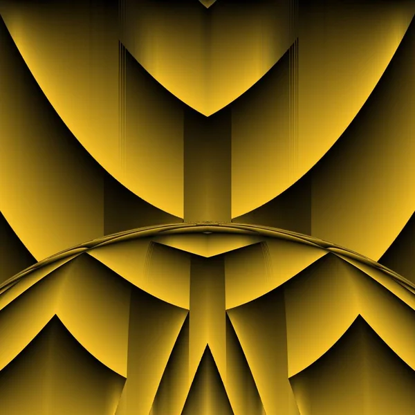 Jasně Žluté Zlaté Vzory Černém Pozadí Generovat Mnoho Složitých Tvarů — Stock fotografie
