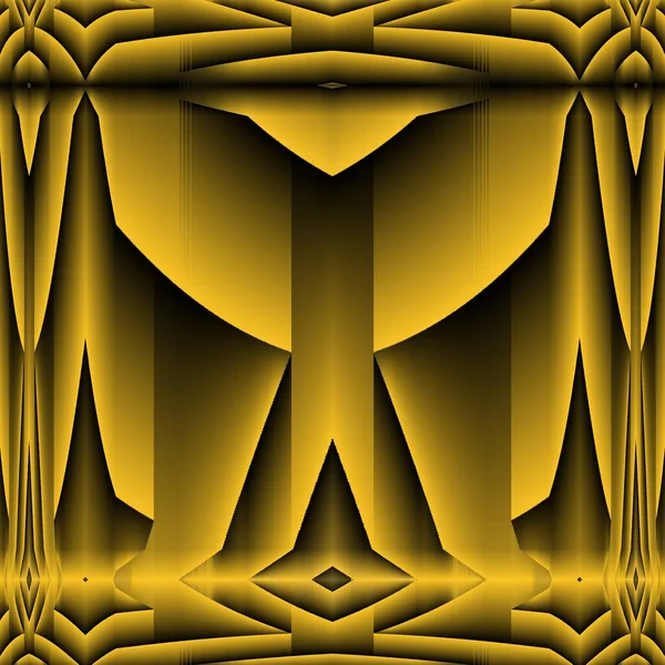 Φωτεινό Κίτρινο Χρυσό Μοτίβα Μαύρο Φόντο Δημιουργώντας Πολλά Περίπλοκα Σχήματα — Φωτογραφία Αρχείου