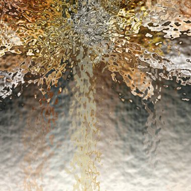 Metalik bakır ve gümüş renkli fütüristik geometrik yinelenen şekiller tasarımlar ve desenler