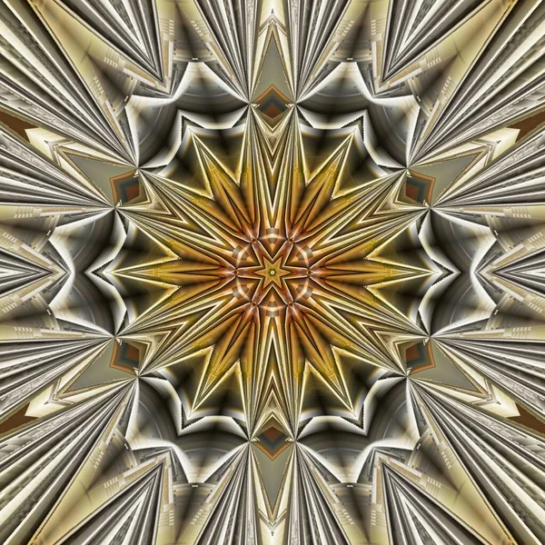 Μεταλλικό Χαλκό Και Ασημί Χρώμα Φουτουριστικό Γεωμετρικά Επαναλαμβανόμενα Σχήματα Σχέδια — Φωτογραφία Αρχείου