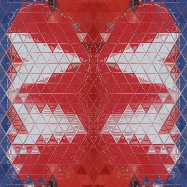 Červená Bílá Silniční Značka Modrém Pozadí Transformovány Vzorů Složitých Vzorů — Stock fotografie